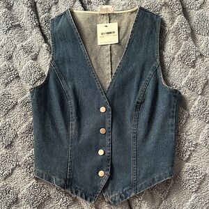 Denim Sleeveless Vest Top